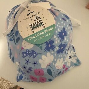 Little Sleepies Blue and Pink Floral Crib Sheet